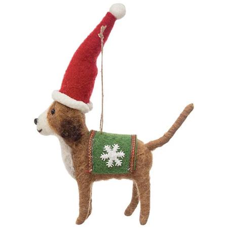 Christmas Dog Ornament Santa Hat