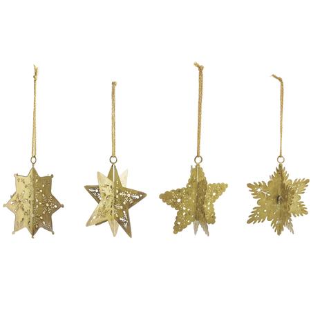 3-D Gold Snowflake Ornaments