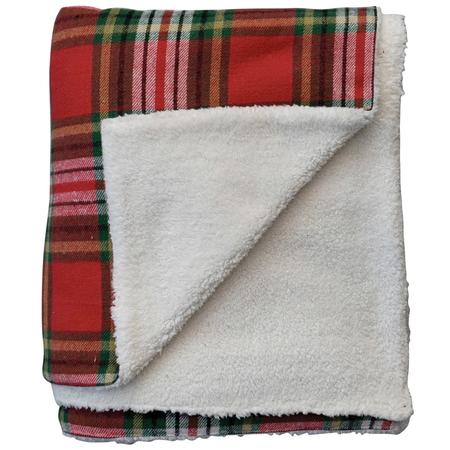 Brushed Cotton Flannel Throw w/Fleece Back