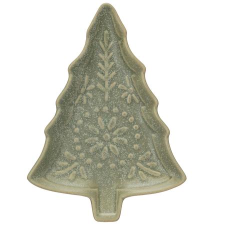 Stoneware Tree Plate Green