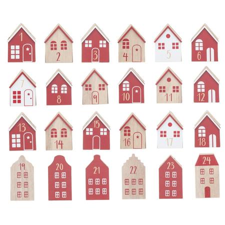 Wood Advent Calendar Houses Set/24