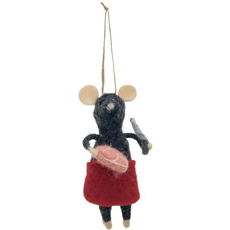 Mouse Chef w/Red Apron Ornament