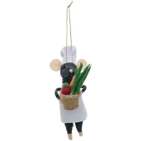 Mouse Chef w/Basket Ornament