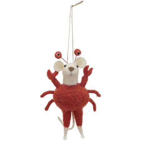 Mouse In Crab Costume Ornament