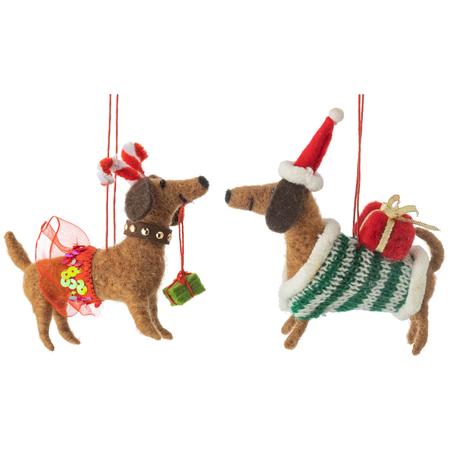 Dachshunds w/Presents Ornaments