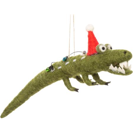 Felt Alligator Ornament 6.5