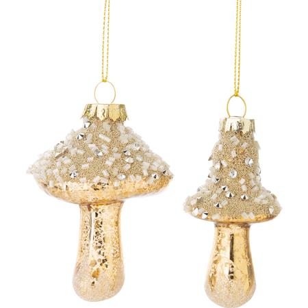 Glass Mushroom Ornaments