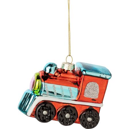 Glass Locomotive Ornament 3.5