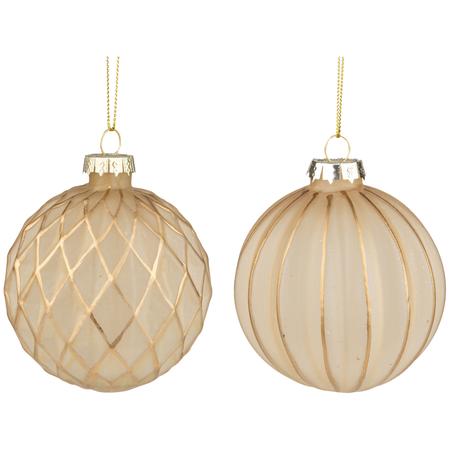 Cream & Gold Glass Ornaments