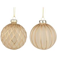 Cream & Gold Glass Ornaments