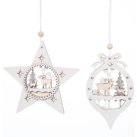 Wood Forest Scene Ornaments