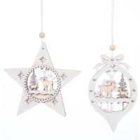 Wood Forest Scene Ornaments