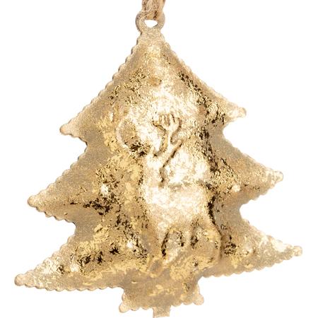 Embossed Metal Tree Ornament 1.5