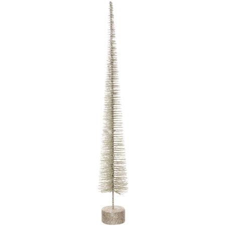 Silver Bristle Tree On Glittered Wood Base 19.75