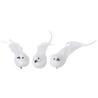 Clip-On Bird Ornaments White