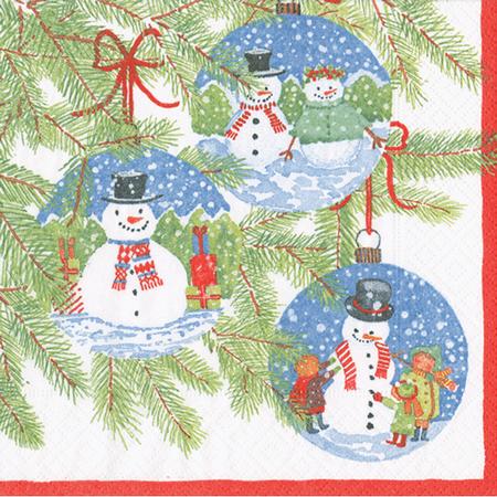 Paper Beverage Napkins Snowman Ornaments