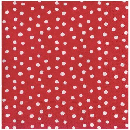 Paper Lunch Napkins Dots On Red