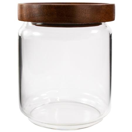 Glass Canister w/Wood Lid 400ml