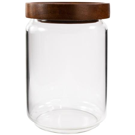 Glass Canister w/Wood Lid 700ml