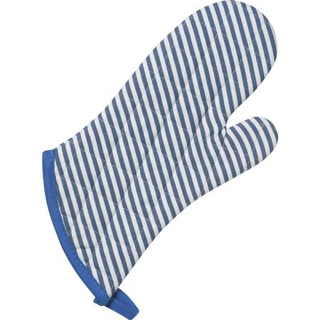 Narrow Stripe Oven Mitt Royal