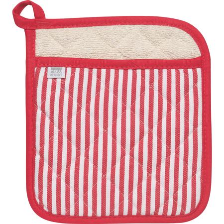 Narrow Stripe Potholder Red