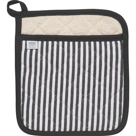 Narrow Stripe Potholder Black