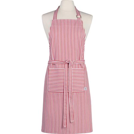 Narrow Stripe Apron Red