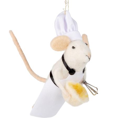 Baker Mouse w/Bowl Felt Ornament 5.5