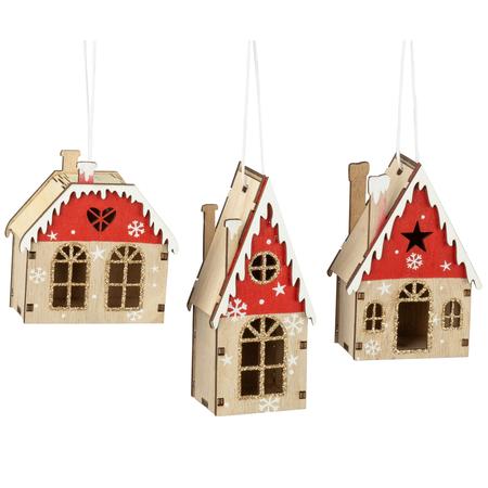 Wood House Ornaments