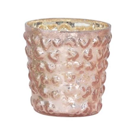 Mercury Glass Hobnail Votive Candle Holder