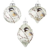 Chickadee Glass Ornaments