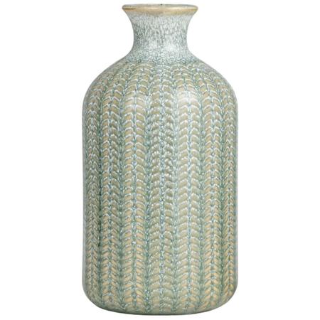 Embossed Stoneware Bud Vase Large