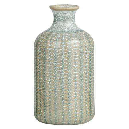 Embossed Stoneware Bud Vase Medium