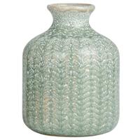 Embossed Stoneware Bud Vase Small