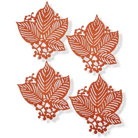 Leaf Berry  Coasters Set/4