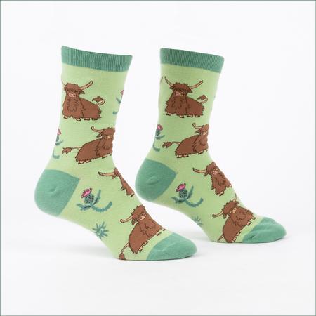 Women's Crew Socks Hardy Highland Cows