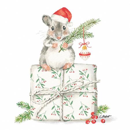 Paper Beverage Napkins Christmas Mouse