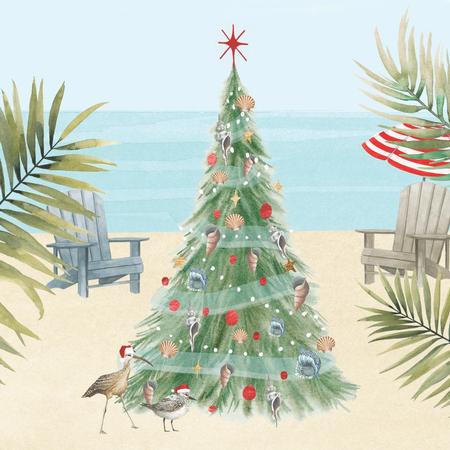 Paper Beverage Napkins Christmas Beach