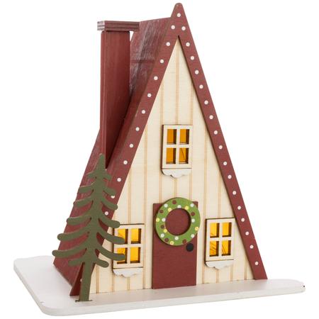 Illuminated Wood Cabin Ornament