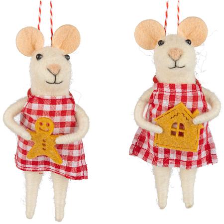 Gingham Mice Ornaments