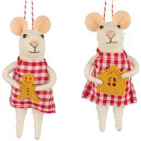 Gingham Mice Ornaments