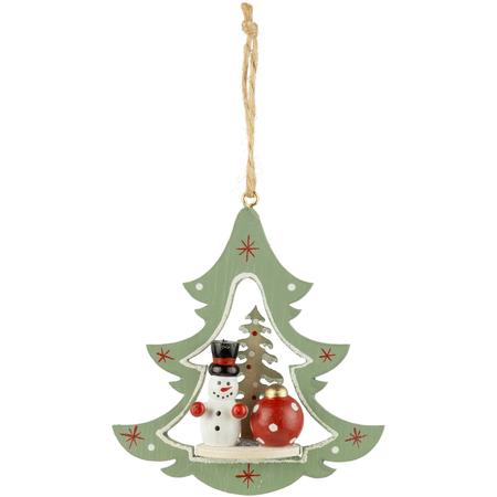 Wood Tree Ornament 3.5