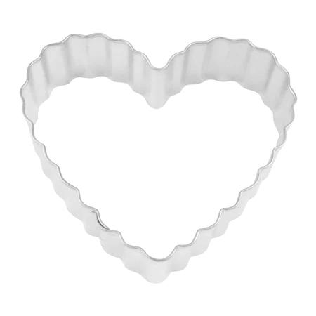 Tin  Fluted Heart Cookie Cutter 3.5