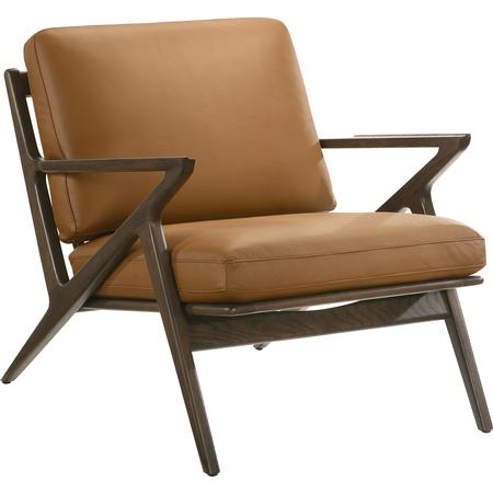 Loki Leather Lounge Chair Saddle/Mocha