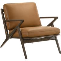 Loki Leather Lounge Chair Saddle/Mocha