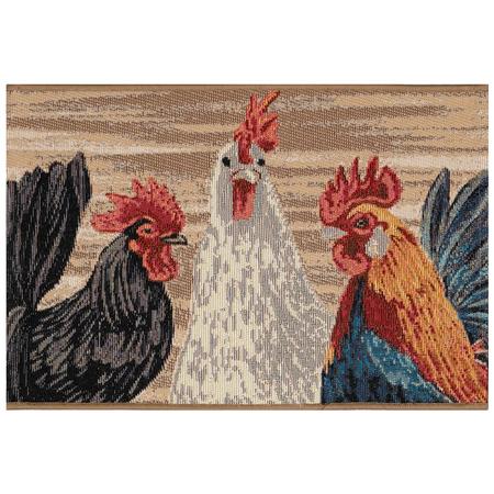 Esencia Indoor/Outdoor Mat Three Roosters