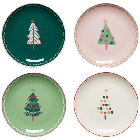 Glitzmas Appetizer Plates Set/4