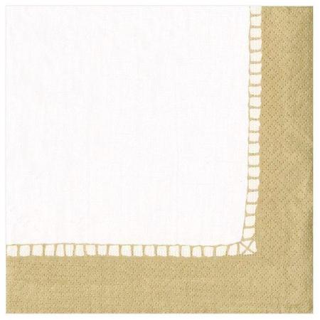 Paper Beverage Linen Border Gold