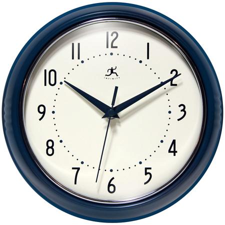 Retro Wall Clock Navy Blue