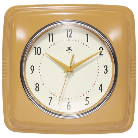 Retro Square Wall Clock Yellow